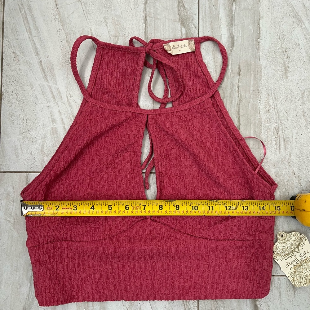 Altar'd State Raspberry Textured Halter Crop - Picture 4 of 7